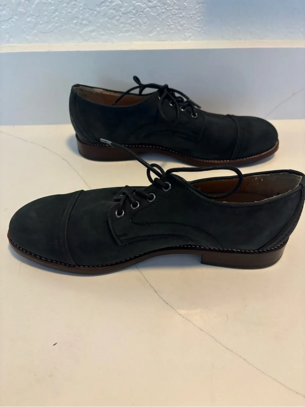 Adelante Romero Black Nubuck Derby Dress Shoes Men’s 5D